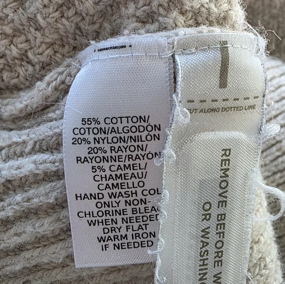LOFT Small Beige Textured Open Knit Sweater Coastal Grandma Minimalist Cozy - Picture 8 of 8
